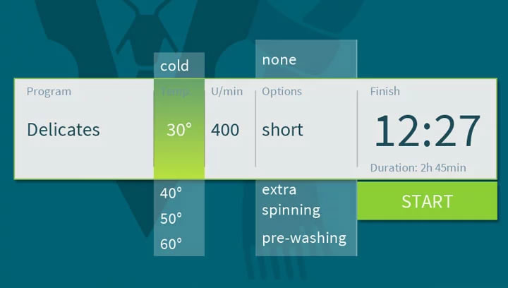 GUI Demo: Washing Machine