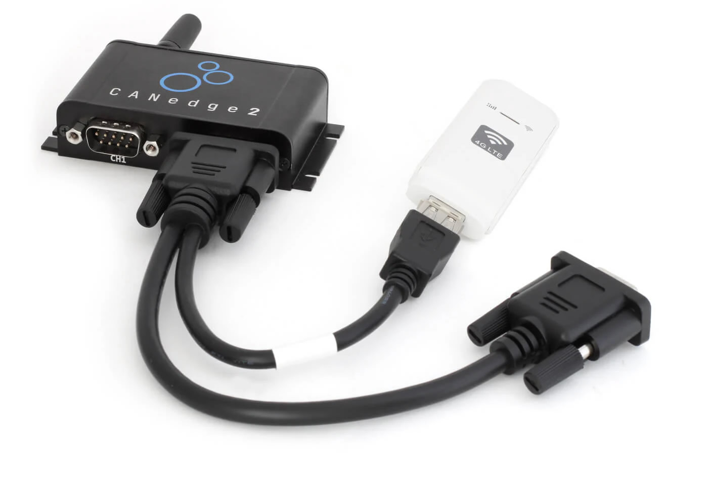 The CANedge2 can upload data via any WiFi router, incl. a 3G/4G WiFi USB router that can e.g. be powered via the 2nd port (see also the CANedge3)